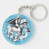 15e eeuw St Luke's Emblem Gevleugelde stier Sleutelhanger (Achterkant)