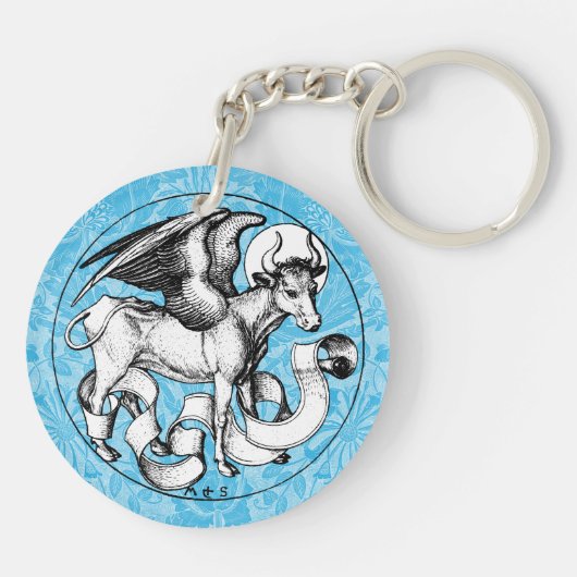15e eeuw St Luke's Emblem Gevleugelde stier Sleutelhanger (Achterkant)