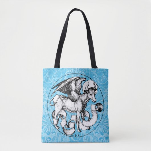 15e eeuw St Luke's Emblem Gevleugelde stier Tote Bag (Voorkant)