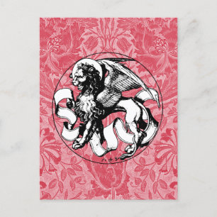 15e eeuw St Mark's Embleem gevleugelde leeuw Briefkaart