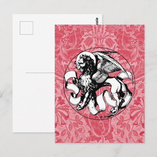 15e eeuw St Mark's Embleem gevleugelde leeuw Briefkaart (Voorkant / Achterkant)