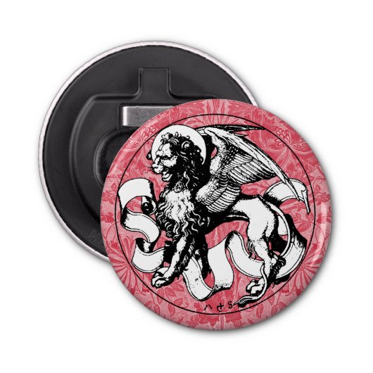 15e eeuw St Mark's Embleem gevleugelde leeuw Button Flesopener (Voorkant)