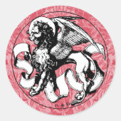15e eeuw St Mark's Embleem gevleugelde leeuw Ronde Sticker (Voorkant)