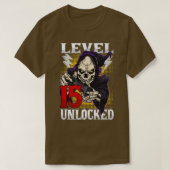 15e gamer-skelet op jaarbasis 15 onvergrendelde ga t-shirt (Design voorkant)