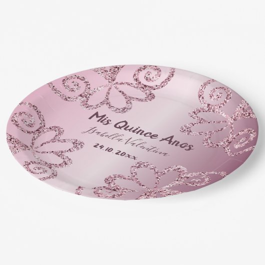 15e geboortedag Quinceanera Naam Papieren Bordje (Gekanteld)