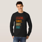15e geboortedag sinds juli 2007 15 jaar oud t-shirt (Voorkant volledig)