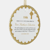 15e gepersonaliseerde scripts voor Jubileum voor b Keramisch Ornament (Rechts)