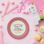 15e Happy Birthday Party Celebration Quinceanera Papieren Bordje (Feest)