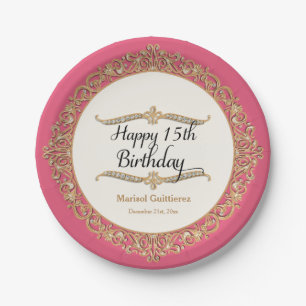 15e Happy Birthday Party Celebration Quinceanera Papieren Bordje