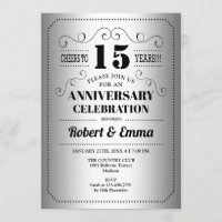 15e huwelijksjubileumfeest - Zilver Zwart