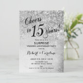 15e huwelijksverjaardag verrassen - Zilver Kaart (Staand voorkant)
