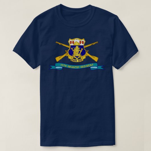 15e infanterieregiment DUI w BR Ribbon X T-shirt (Design voorkant)