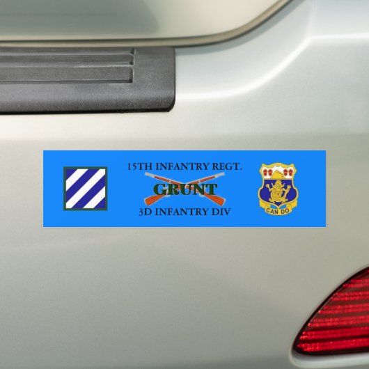 15E INFANTRY REGT. 3D INFANTRY BUMPERSTICKER (Op auto)