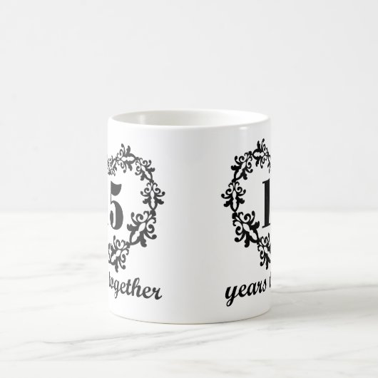 15e Jubileum 15 jaar samen Mok hartcadeau (Center)