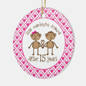 15e Jubileum aap liefdesorganisatie Keramisch Ornament (Links)