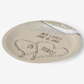 15e Jubileum  Beach Hearts Paper Bord (Gekanteld)