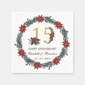 15e Jubileum gepersonaliseerde kerstservetten Servet (Voorkant)