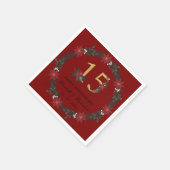 15e Jubileum gepersonaliseerde kerstservetten Servet (Hoek)