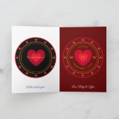 15e Jubileum gevouwen Wenskaart Kaart (Binnen)