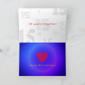 15e Jubileum gevouwen Wenskaart Kaart (Binnen)