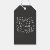 15e Jubileum Gift Chalk Hearts Cadeaulabel (Voorkant)