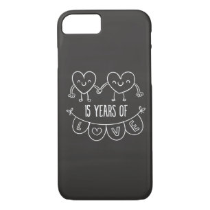 15e Jubileum Gift Chalk Hearts iPhone 8/7 Hoesje