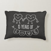 15e Jubileum Gift Chalk Hearts Decoratief Kussen (Achterkant)