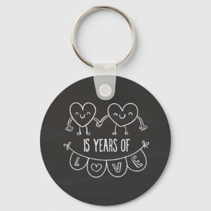 15e Jubileum - Gift Chalk Hearts Sleutelhanger