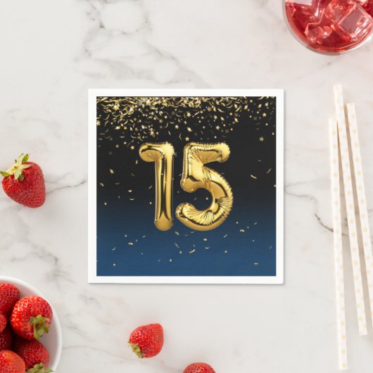 15e Jubileum gouden ballonnen Servet (Insitu)