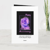 15e Jubileum Kaart met Paarse Rosebud (Achterkant)