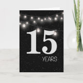 15e Jubileum met lampjes en sterren Kaart (Voorkant)