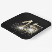 15e Jubileum-partij op zwarte reservekopers Papieren Bordje (Gebogen)