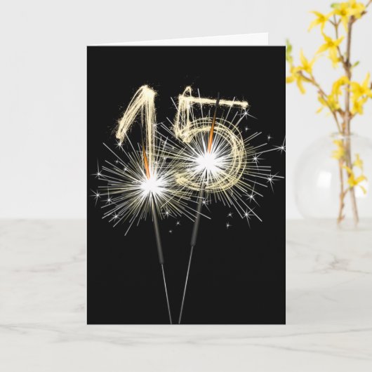 15e Jubileum-reservekopieers op zwart Kaart (Gele Bloem)