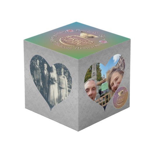 15e Jubileum van het Kristal Wedding Heart Lijsten (Voorkant hoekig)