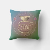 15e Jubileum van het Kristal Wedding Sierkussen (Achterkant)