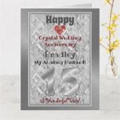 15e Jubileum van het Kristalhuwelijk voor echtgeno Kaart (Gele Bloem)