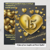 15e Jubileum voor bruiloft Kaart (Voorkant / Achterkant)