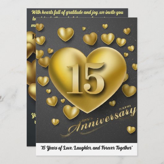 15e Jubileum voor bruiloft Kaart (Voorkant / Achterkant)