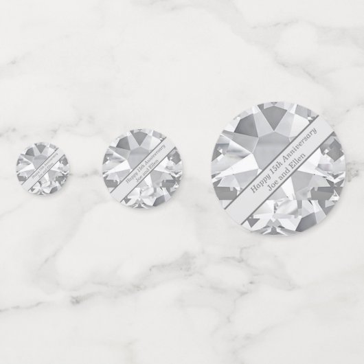 15e Jubileum voor bruiloft, kristal Confetti (Voorkanten)