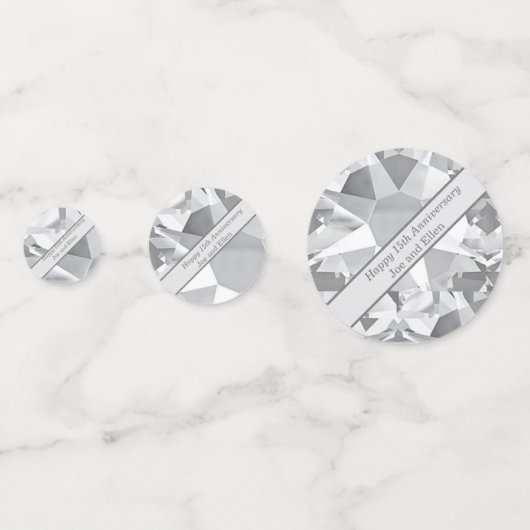 15e Jubileum voor bruiloft, kristal Confetti (Achterkanten)