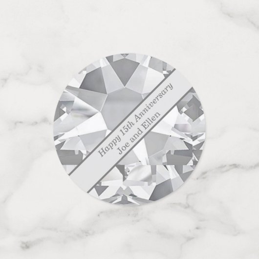 15e Jubileum voor bruiloft, kristal Confetti (Kleine voorkant)