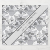 15e Jubileum voor bruiloft, kristal Sparkling Wijnetiket (Enkel label)