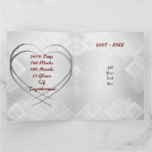 15e Jubileum voor weduwschap met kristal Kaart (Binnen)