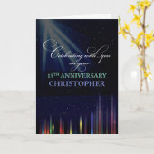 15e Jubileum voor werknemers,  zwart Kaart (Gele Bloem)