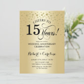 15e jubileumviering - Goud Zwart Kaart (Staand voorkant)