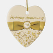 15e kerstversiering Jubileum bruiloft Keramisch Ornament (Rechts)