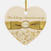 15e kerstversiering Jubileum bruiloft Keramisch Ornament (Voorkant)