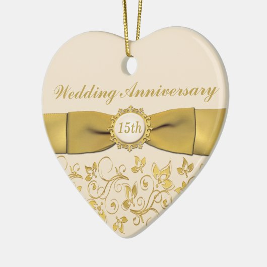 15e kerstversiering Jubileum bruiloft Keramisch Ornament (Links)