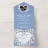 15e kristal bruiloft foto lichtblauw all in one uitnodiging (Binnen)