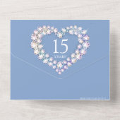 15e kristal bruiloft foto lichtblauw all in one uitnodiging (Achterkant)